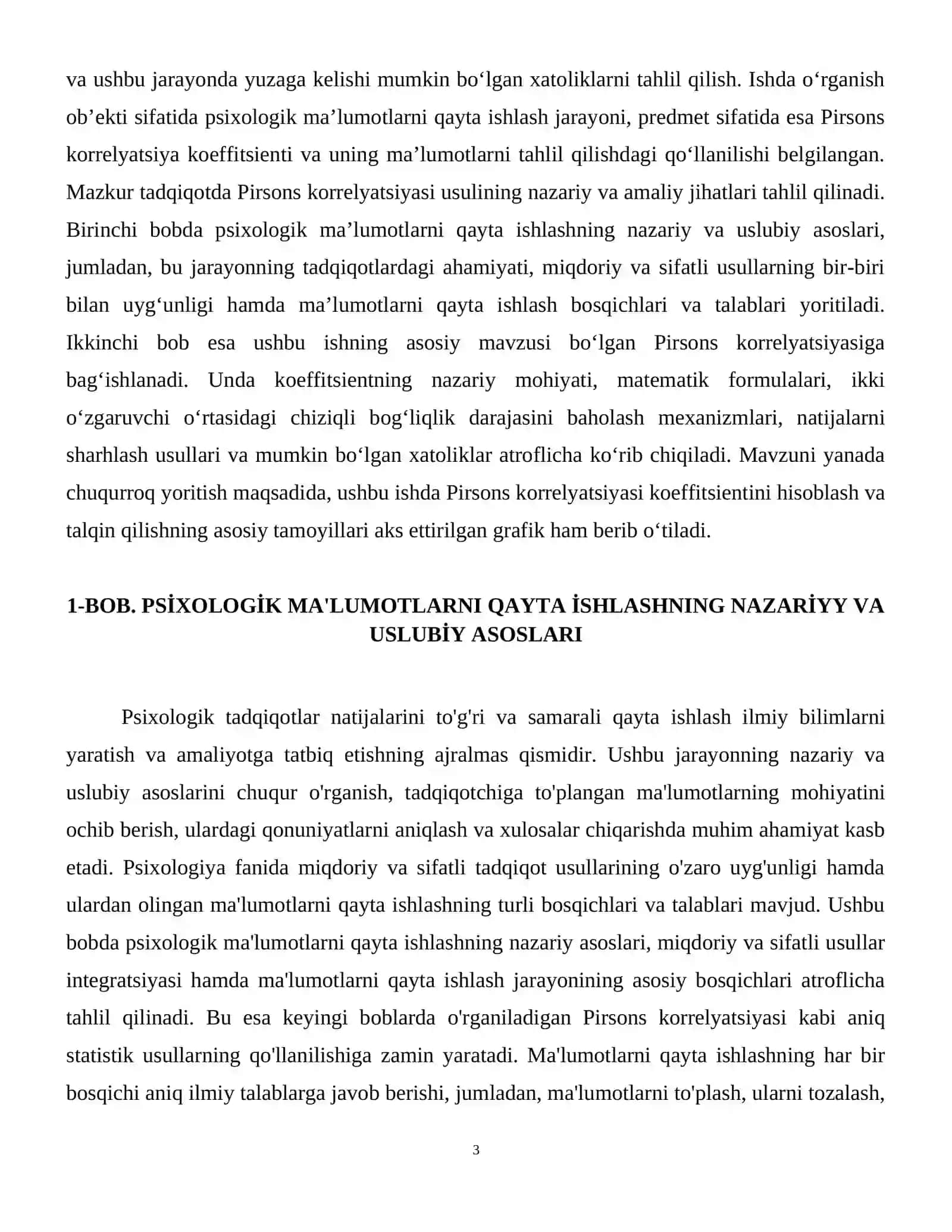Psixologik malumotlarni qayta ishlashmetodlari va texnologiyasi fanidan esse mavzusi pirson korrelyatsiyasi 15list. Termiz Davlat Pedagogika inistituti sirtqi ta'lim 2-kurs 24-02-guruh talabasi Amirova Hamidaning psixolgik ma'lumotlarni qayta ishlash metodlar va texnologiyalari fanidan taqdimoti. 4