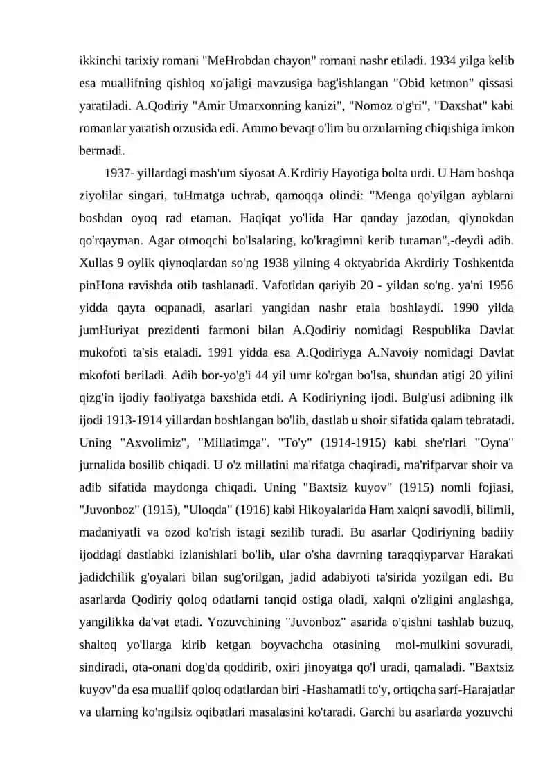 A.Qodiriyning hayoti va ijodi 4