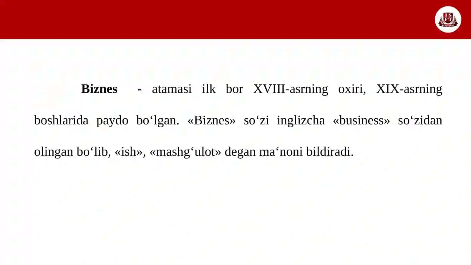Biznes asoslari faniga kirish 4