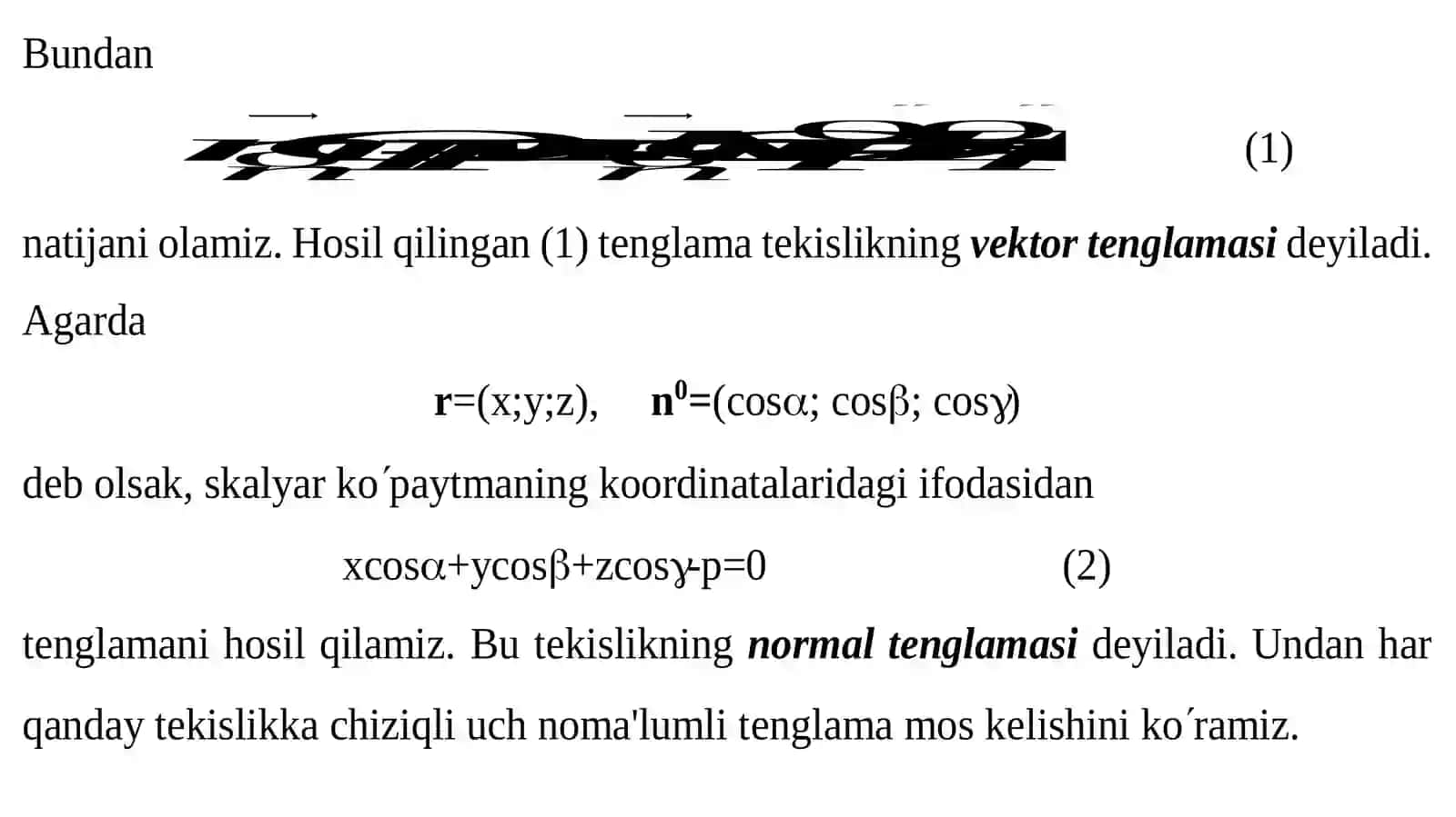 Fazoda analitik geometriya 4