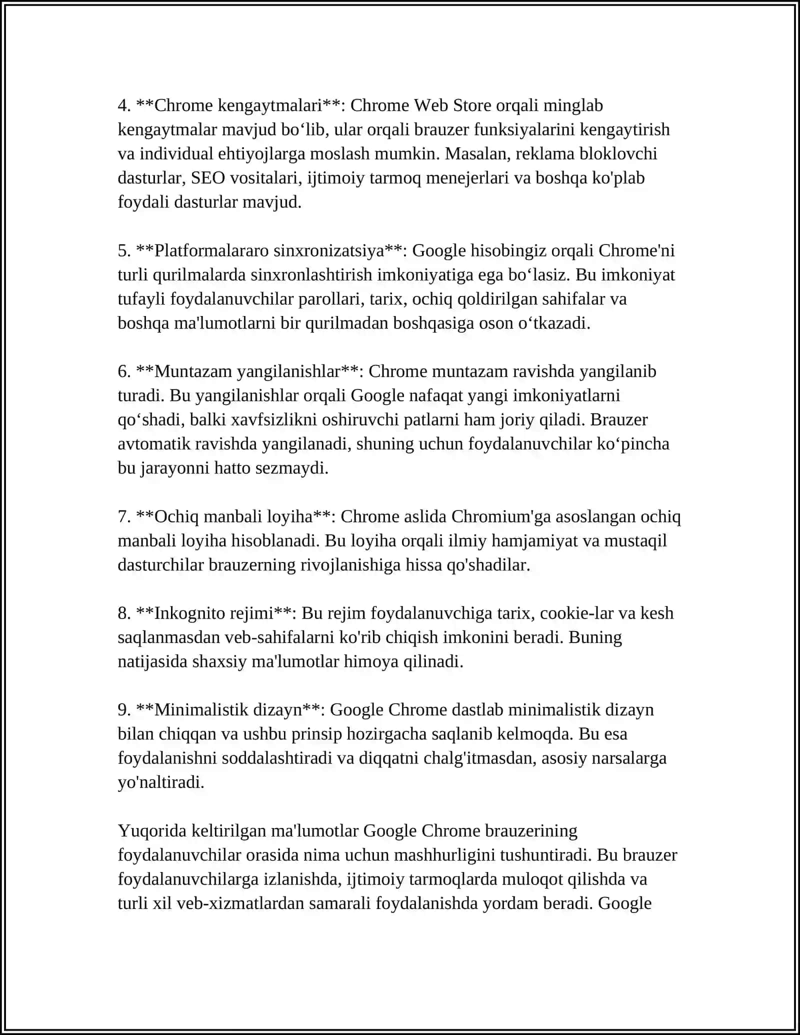 INFORMATIKA FANLARINI O'QITISHDA GOOGLE CHROM BRAUZERINING AHAMIYATI VA UNDAN FOYDALANISH USULLARI 4