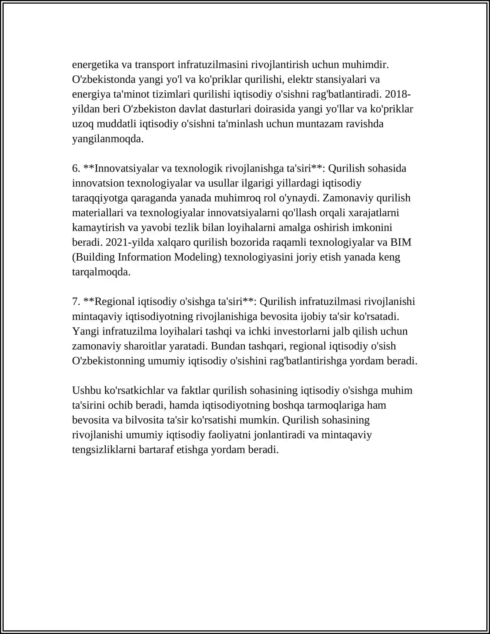QURILISHNING XUSUSIYATLARI VA MILLIY IQTISODIYOTNI RIVOJLANTIRISHDAGI ROLI 4
