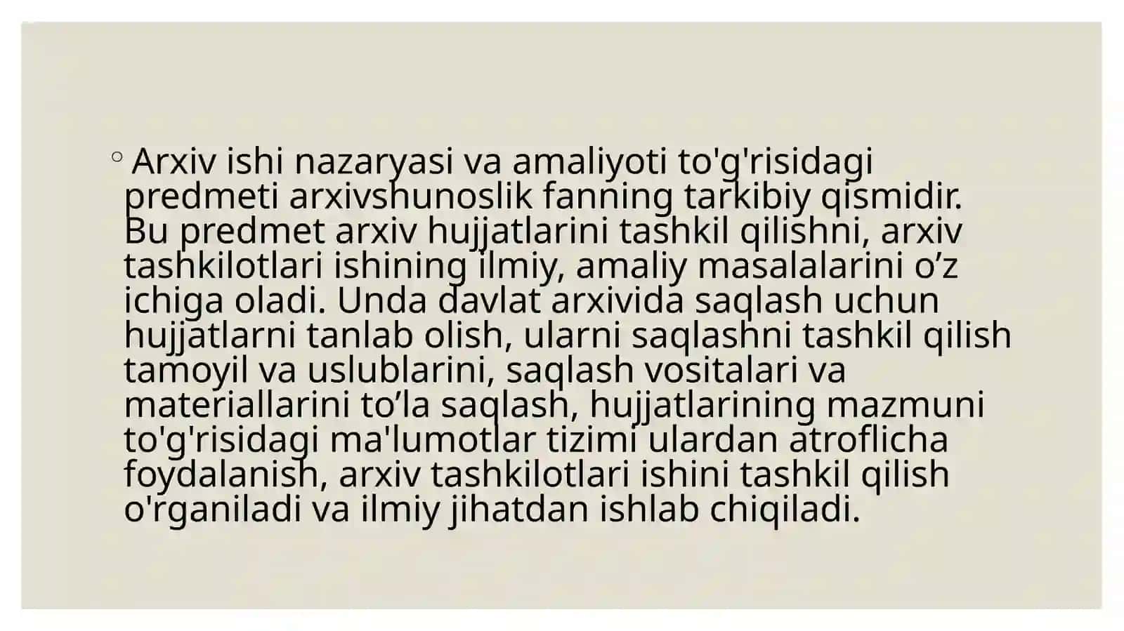 Mustaqillik yillaridagi arxiv sohasi boshqaruv tizimidagi tub o'zgarishlar 4