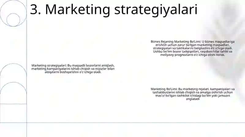 Biznes Rejaning Marketing BoʻLimi 4