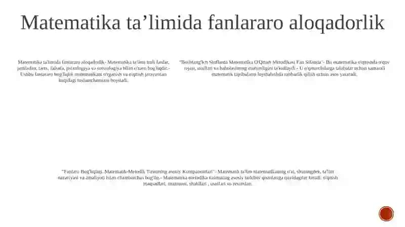 BoshlangʻIch Sinflarda Matematika OʻQitish Metodikasi 4