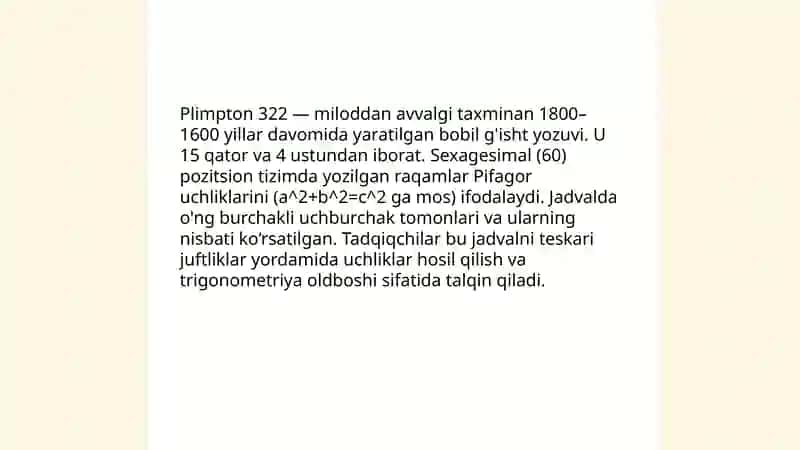 Pifagor teoremasining tarixiy asoslari 4