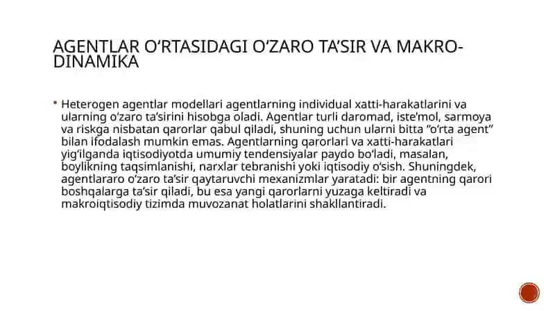 Heterogen agentlar modeli va taqsimot dinamikasi 4