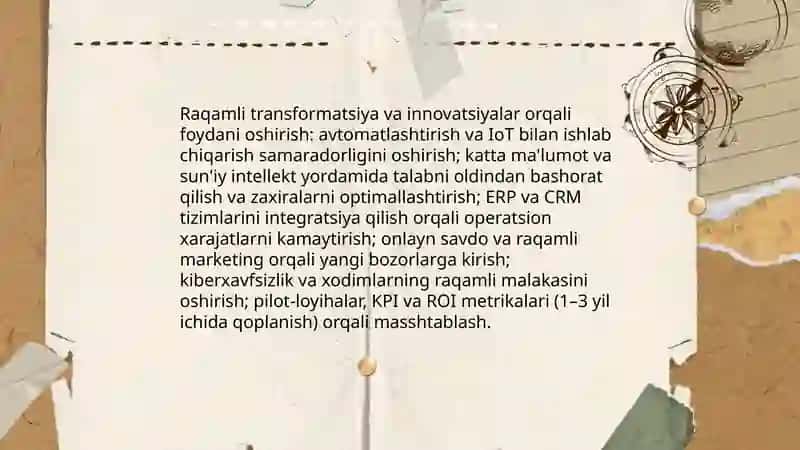 Mamlakatni modernizatsiyalash sharoitida korxona foydasi va uni maksimallashtirish yo'llari 4