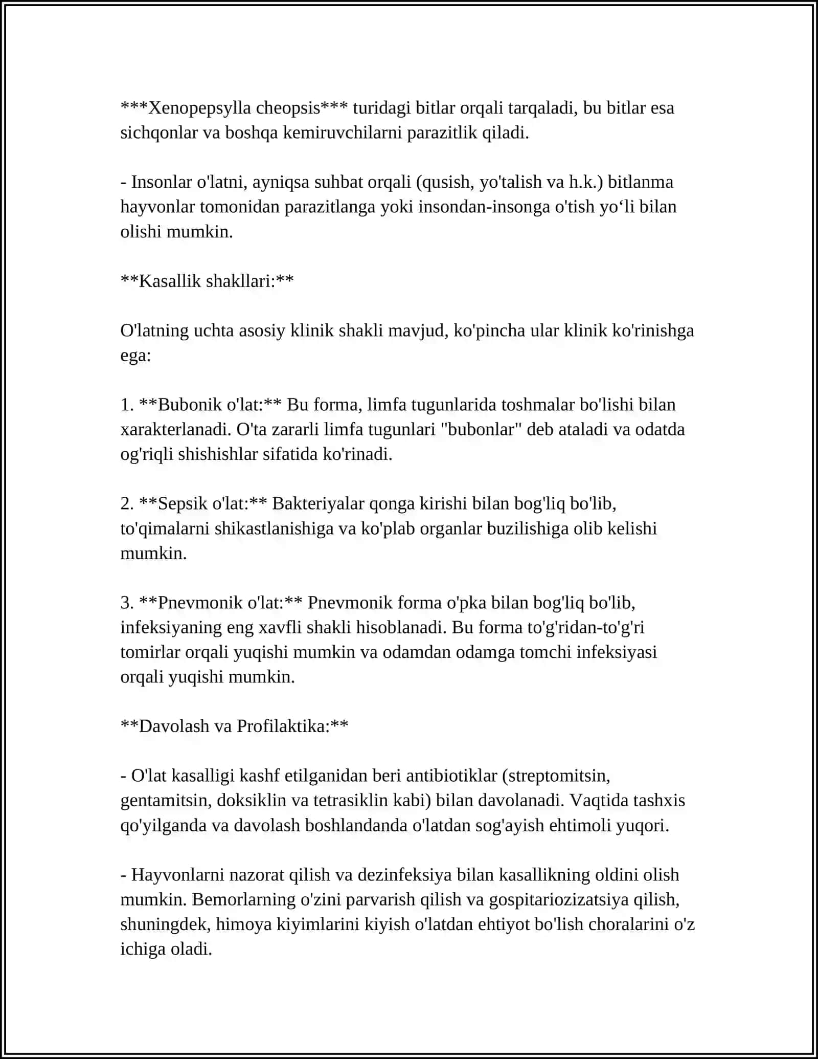 O'lat kasalligining etiologiyasi 4
