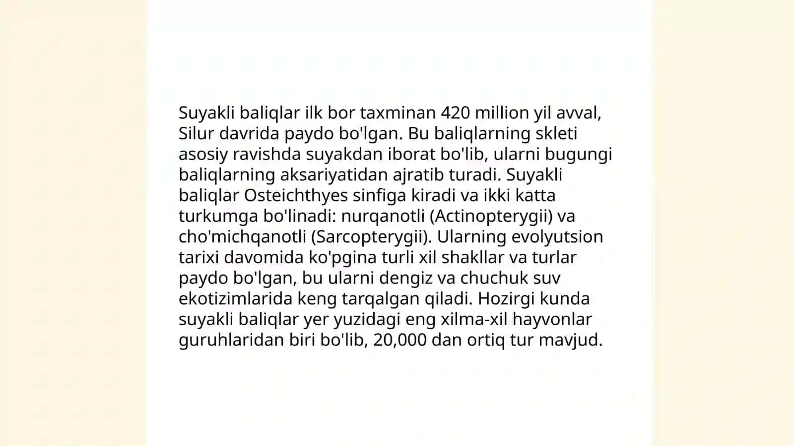 Suyakli baliqlarning kelib chiqishi, sistematikasi va evolyutsiyasi 4