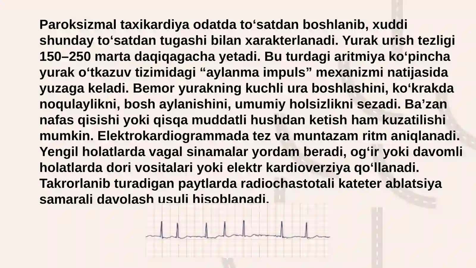 Yurak ritm va oʻtkazuvchanligi buzilishining murakkab turlari 4