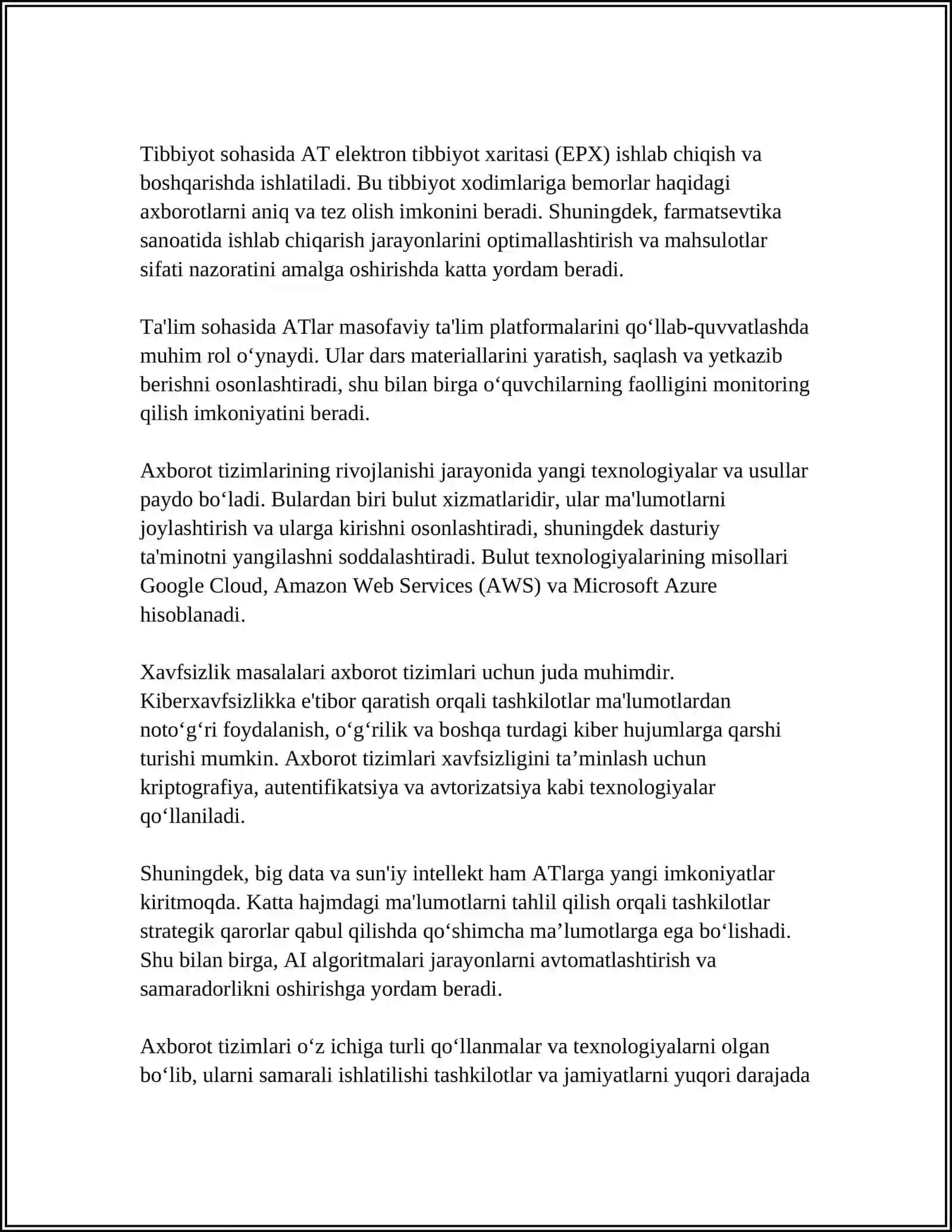 Axborot Tizimlari Tushunchasi 4