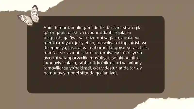 Amir Temur o‘gitlarining tarbiyaviy ahamiyati 4