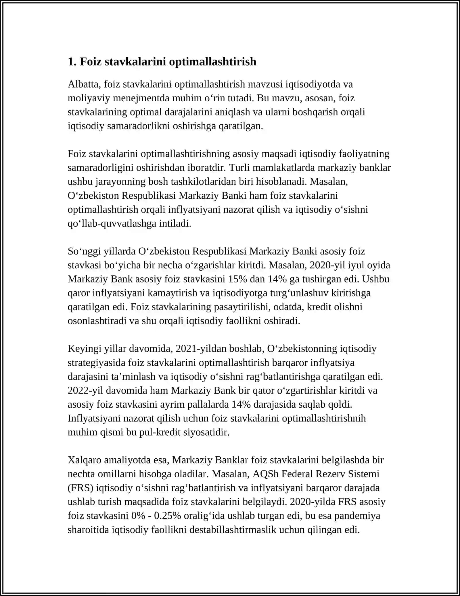 MOLIYAVIY BARQARORLIGINI MUSTAHKAMLASH BOʻYICHA ICHKI IMKONIYATLARNI ANIQLASH 4