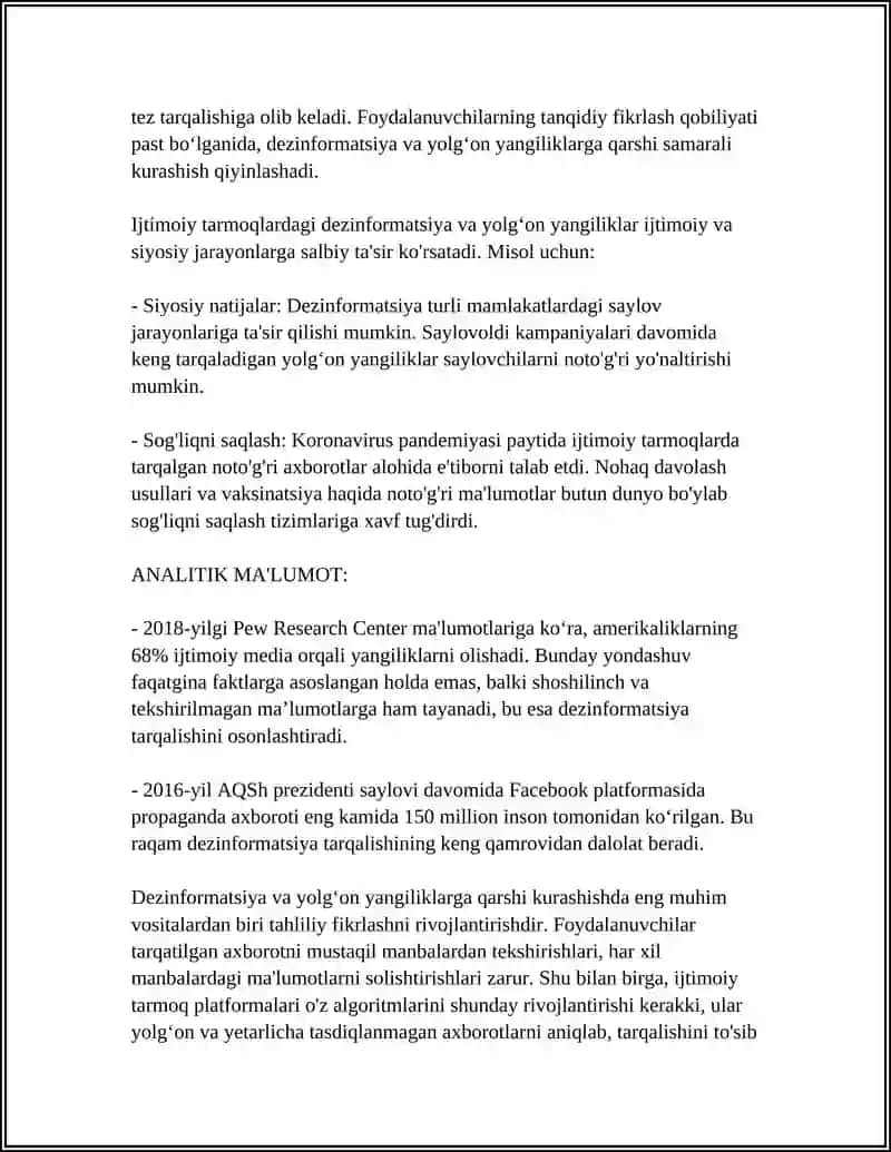 SOTSIYAL TARMAQLARDAGI INFORMATSIYA HUJIMLARI HAM QAWIPLERI 4