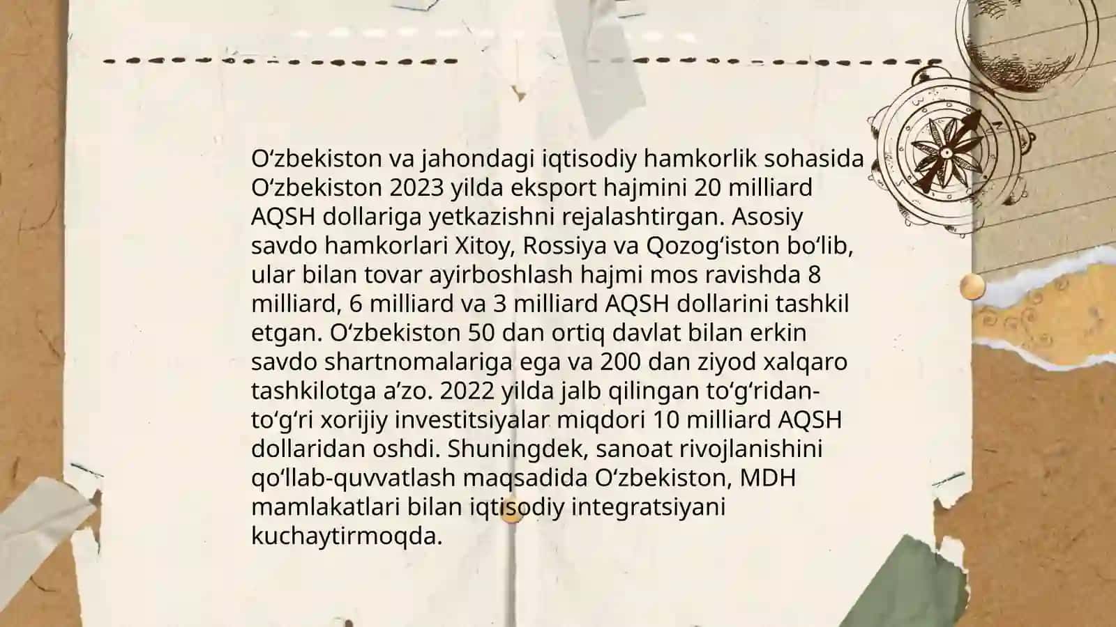 Oʻzbekiston va Jahon Jamiyati 4