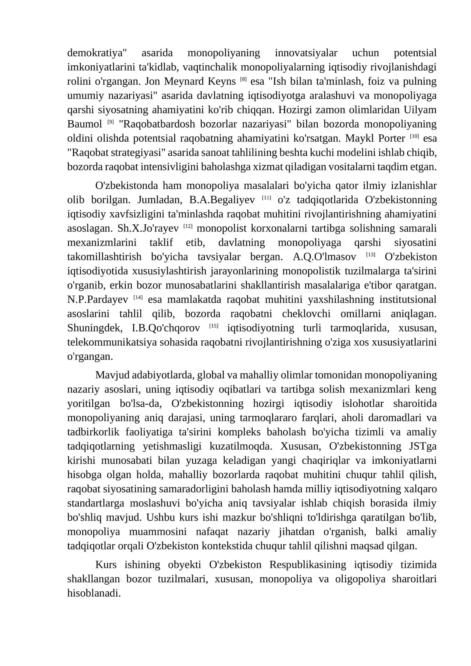 O'zbekistonda monopoliya darajasi va uning oqibatlari 4