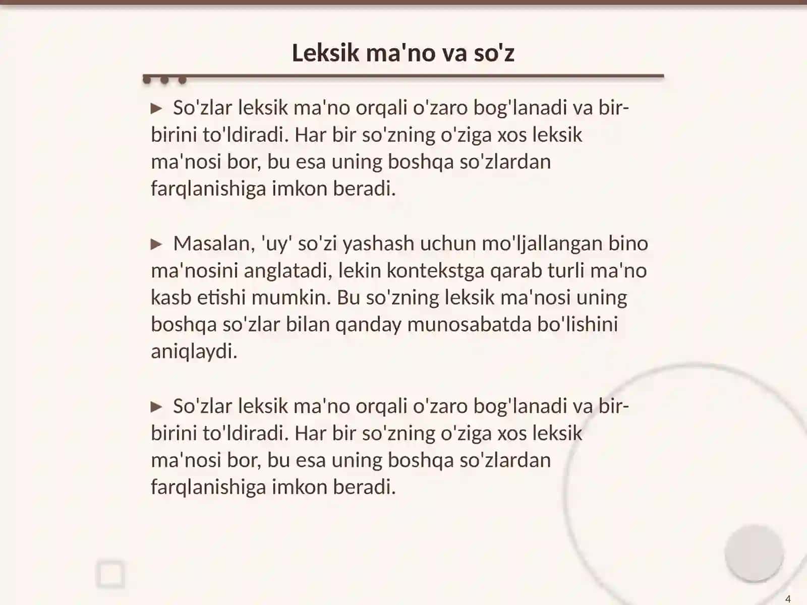 Leksik ma'noning turlari 4