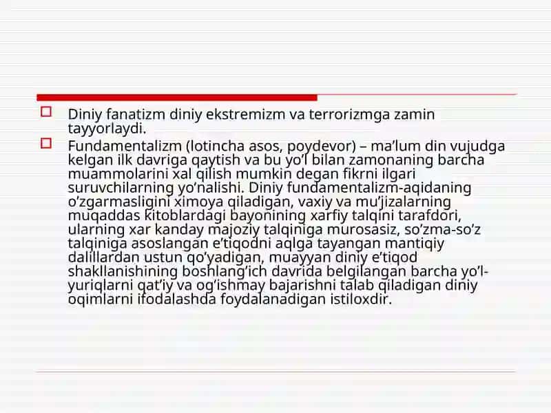 Diniy aqidaparastlik va ekstrimizm 4