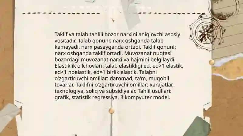 Bozor iqtisodiyoti va biznes boshqaruv tahlili 4