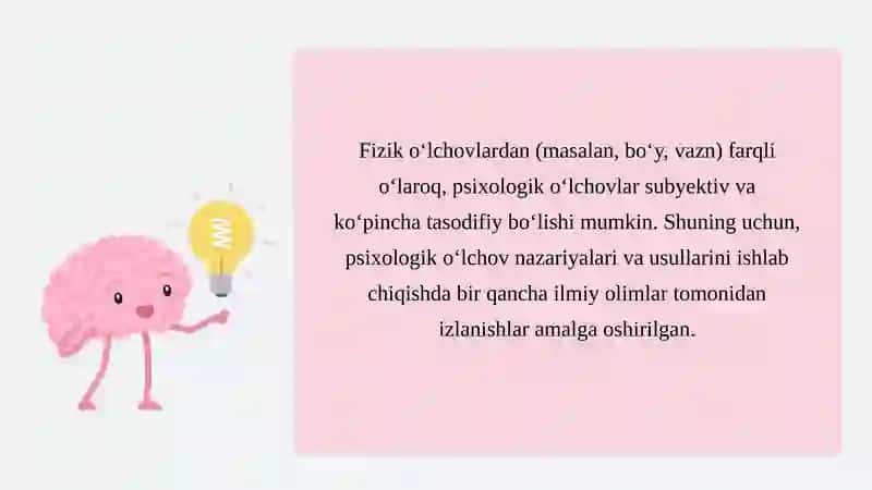 Psixologik o'lchovlar mavzusida taqdimot 4