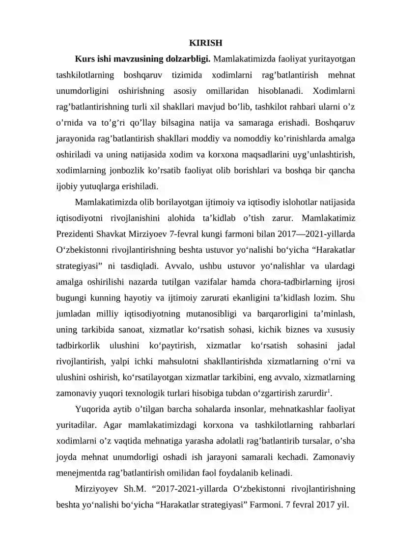 Tashkilotda xodimlar mehnatini rag’batlantirish tizimi. 4