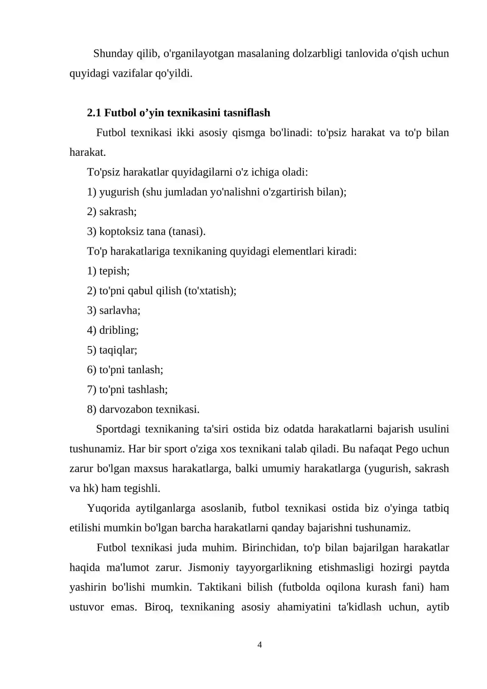 Futbol o'yinida hujum taktikasi kurs ishi 4