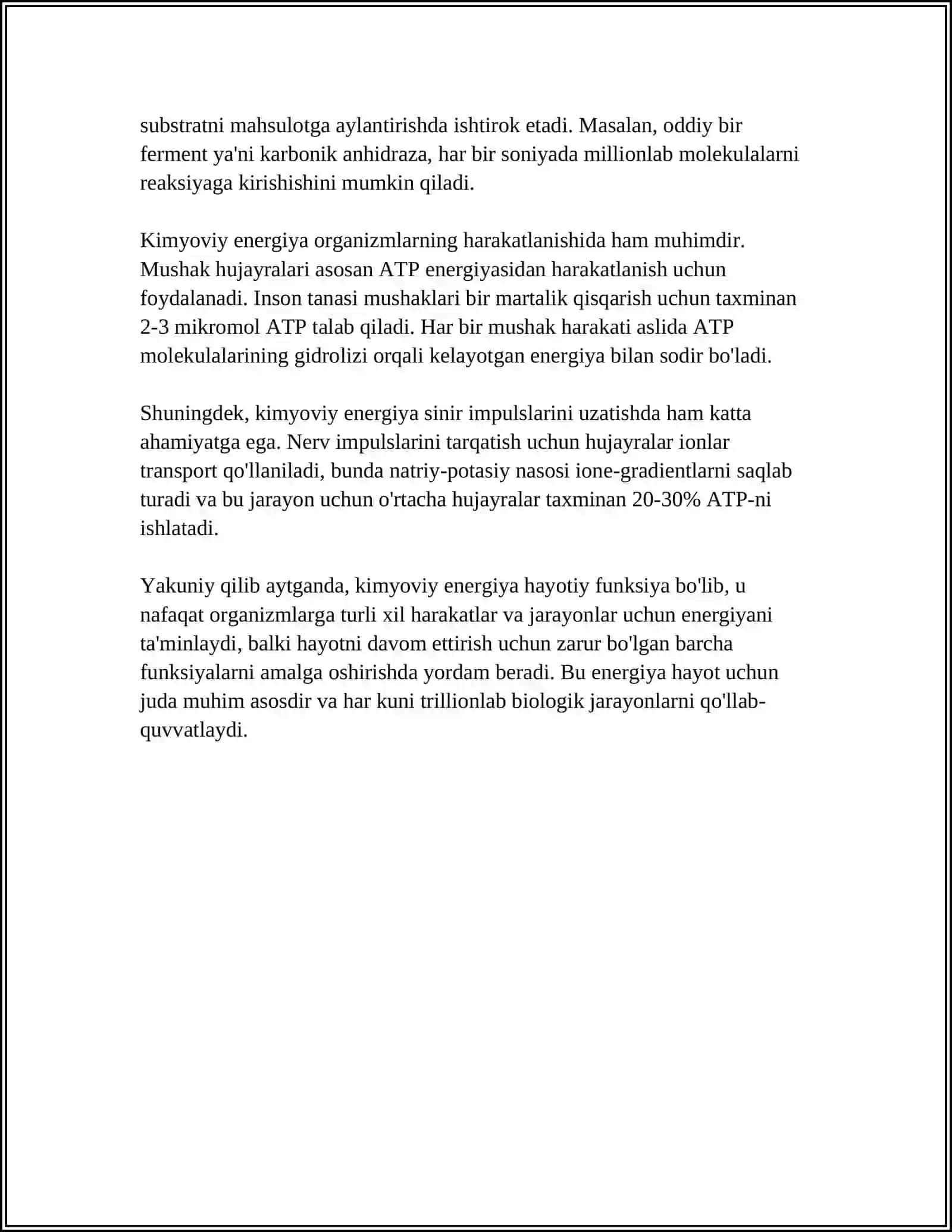 ORGANIZMDA ASOSIY ENERGIYA ALMASHINUV TENGLAMASI VA UNI TASHKIL ETUVCHILARI 4