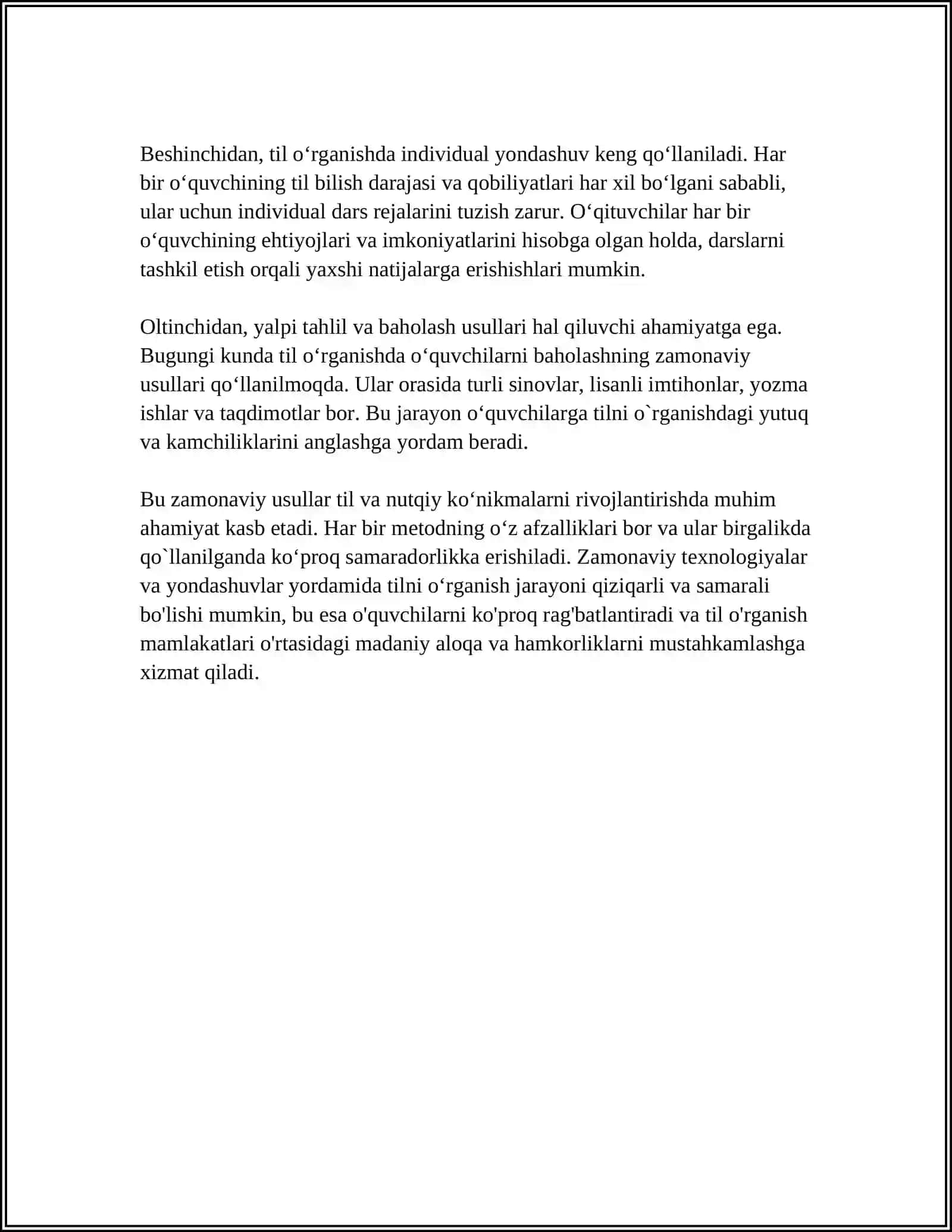ONA TILI TA'LIMIDA TIL, NUTQIY KO'NIKMALARNI SHAKLLANTIRISH METODIKASI 4