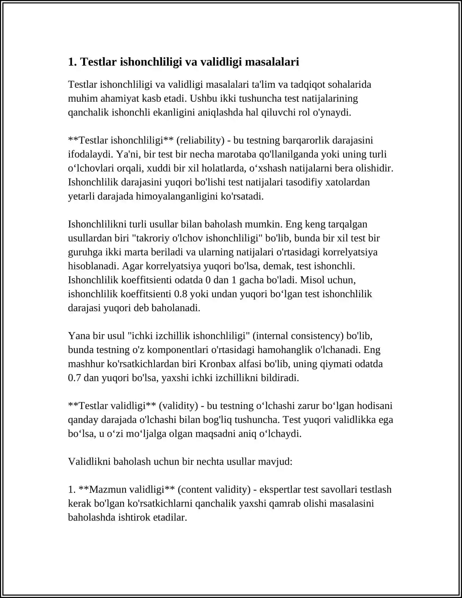 HOZIRGI ZAMON PSIXOLOGIYASIDA TESTNING DOLZARB MUAMOLARI 4