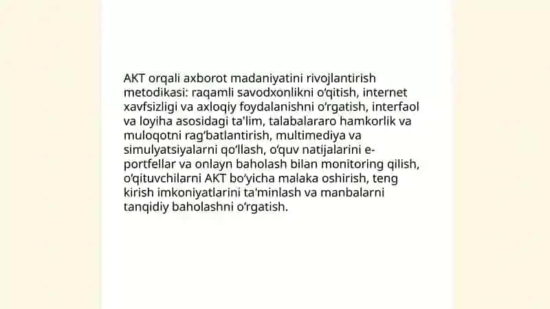 O‘quvchilarda axborot madaniyatini shakllantirish texnologiyasi 4