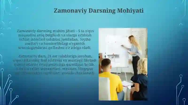 Zamonaviy dars va unga qo'yilgan talablar 4