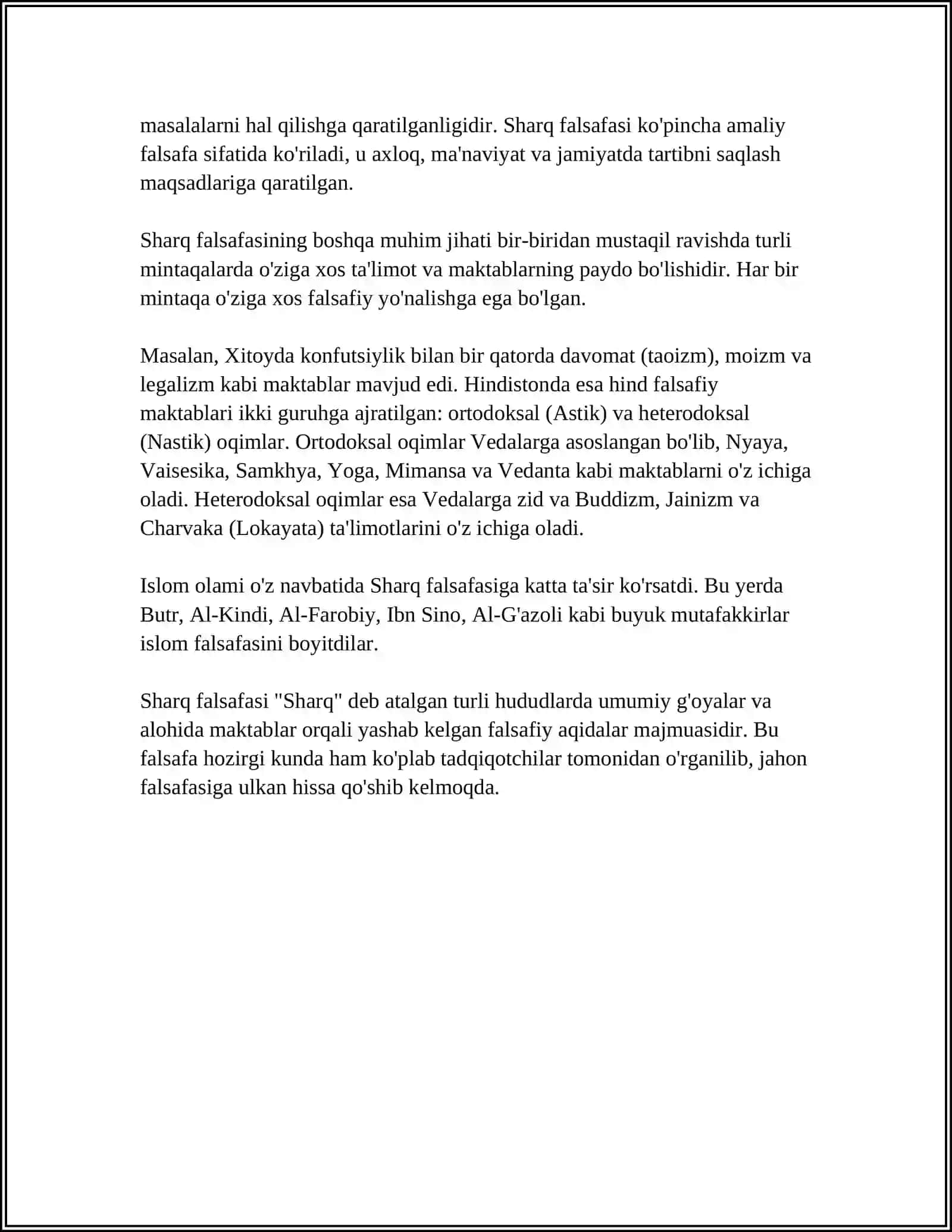 O‘RTA ASR SHARQ FALSAFASI VA UYG'ONISH DAVRI XUSUSIYATLARI 4