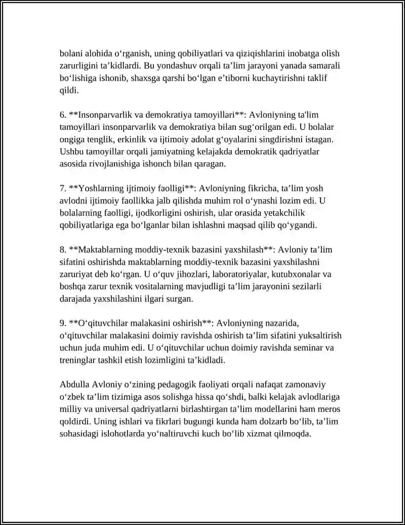 Abdulla Avloniynining Pedagogik Faoliyati va Ta'lim-Tarbiya Hagidagi Qarashlari 4