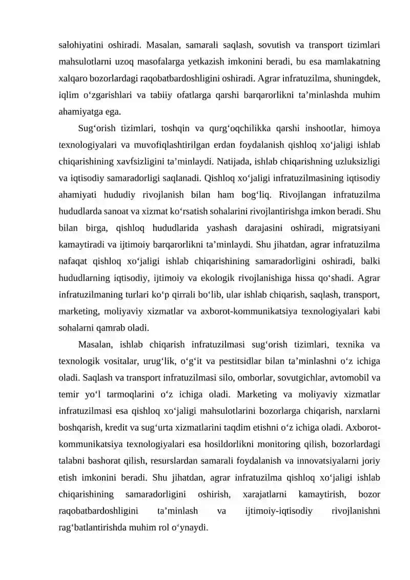 Agrar infratuzilmani rivojlantirishning asosiy yo‘nalishlari 4