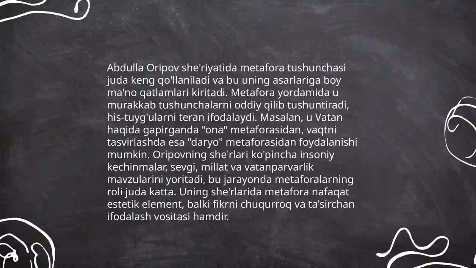 Poeziyada metaforaning o'rni (Abdulla Oripov she'riyati misolida) 4