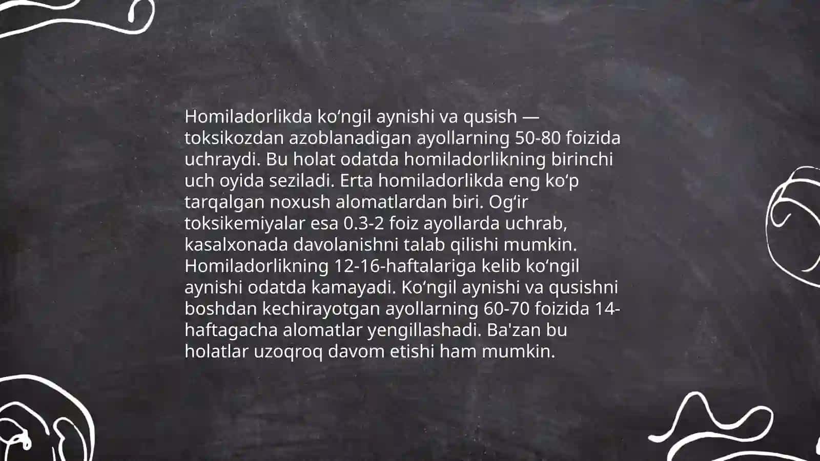 Homiladorlar ko'ngil aynishi va qusishi 4
