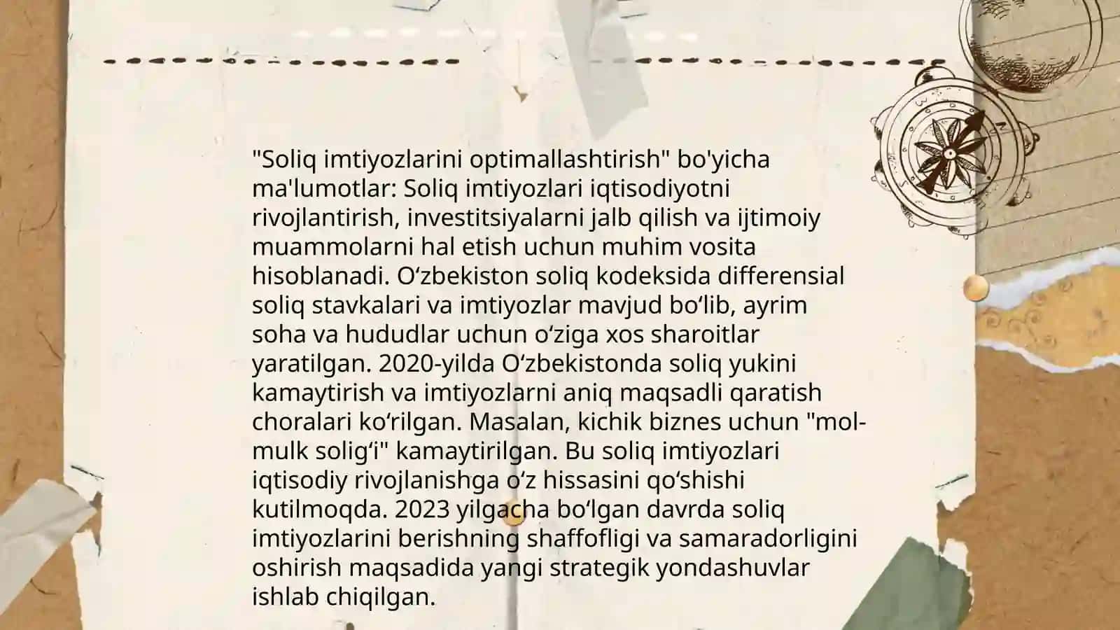 Oʻzbekiston Respublikasida Soliq Siyosatini Takomillashtirish Yoʻllari 4