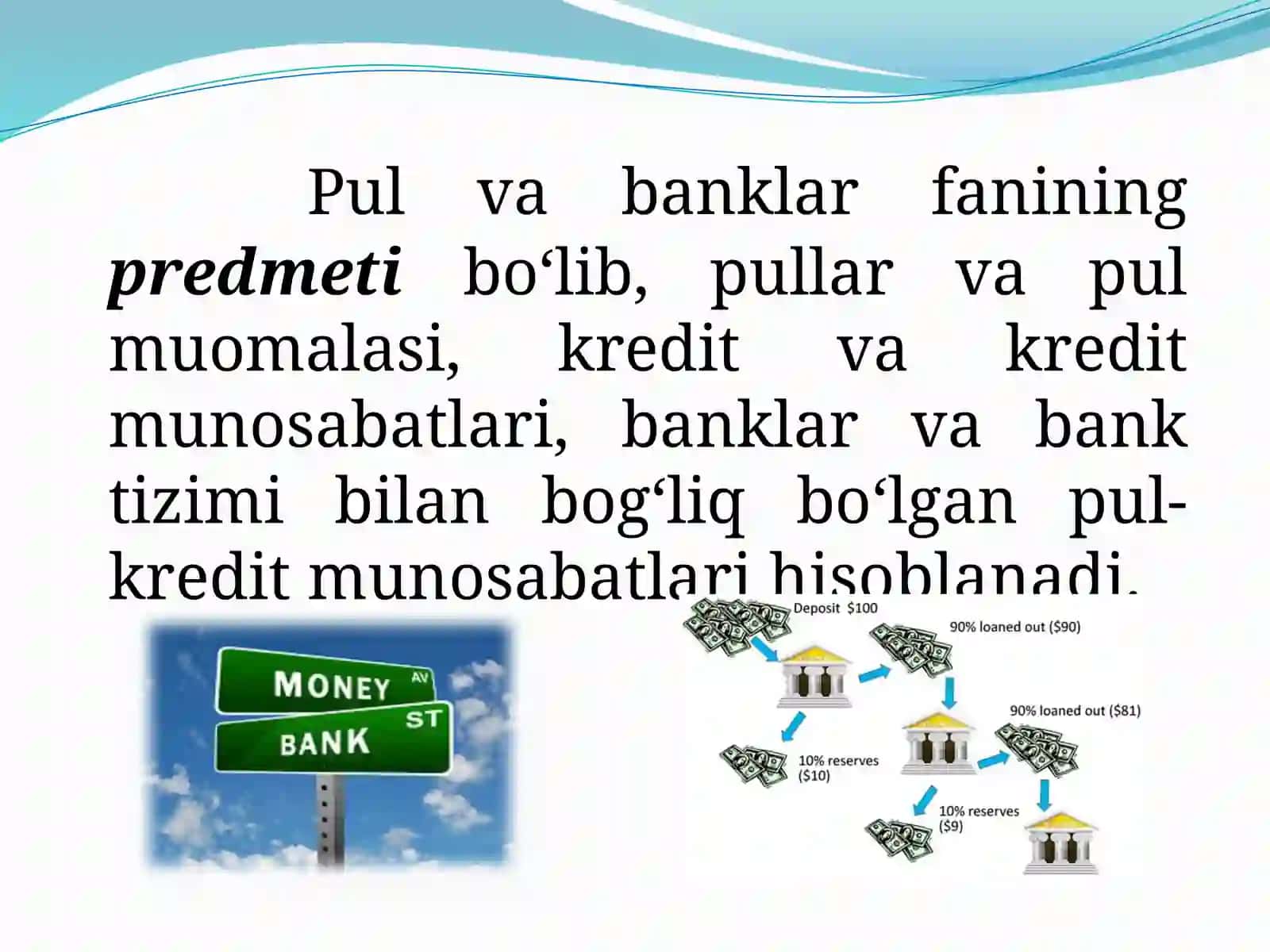 Pulvabanklar faniga kirish 4