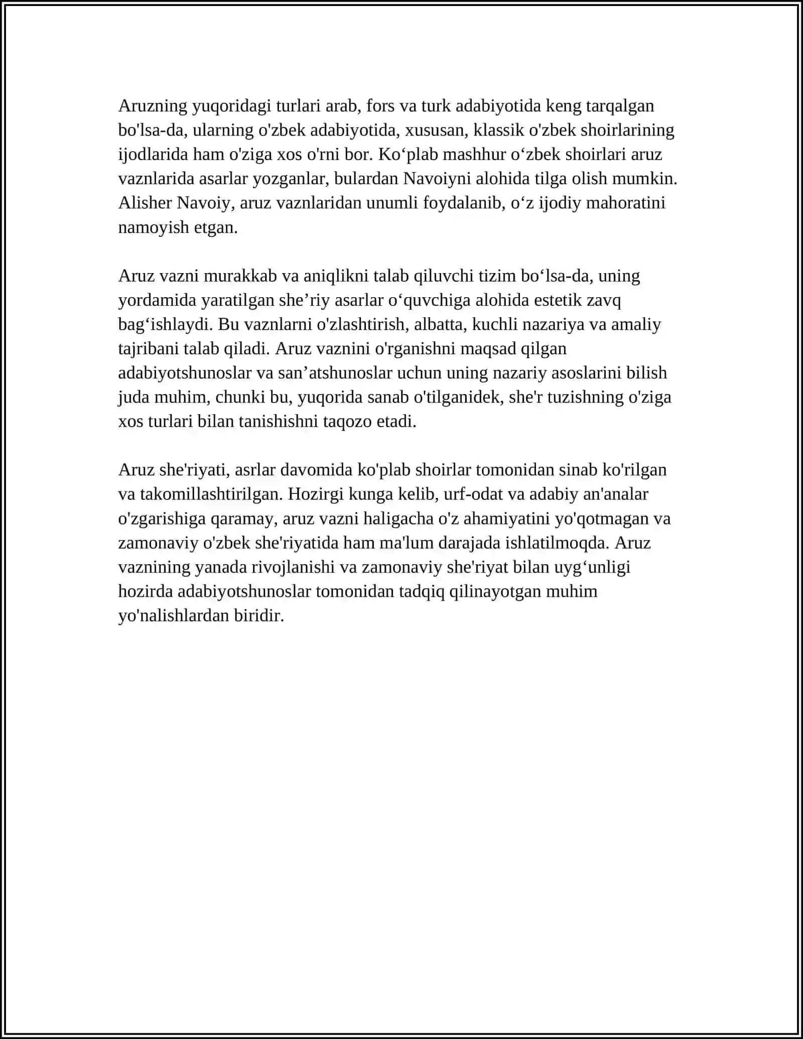Aruz vaznlari haqida umumiy ma'lumot 4