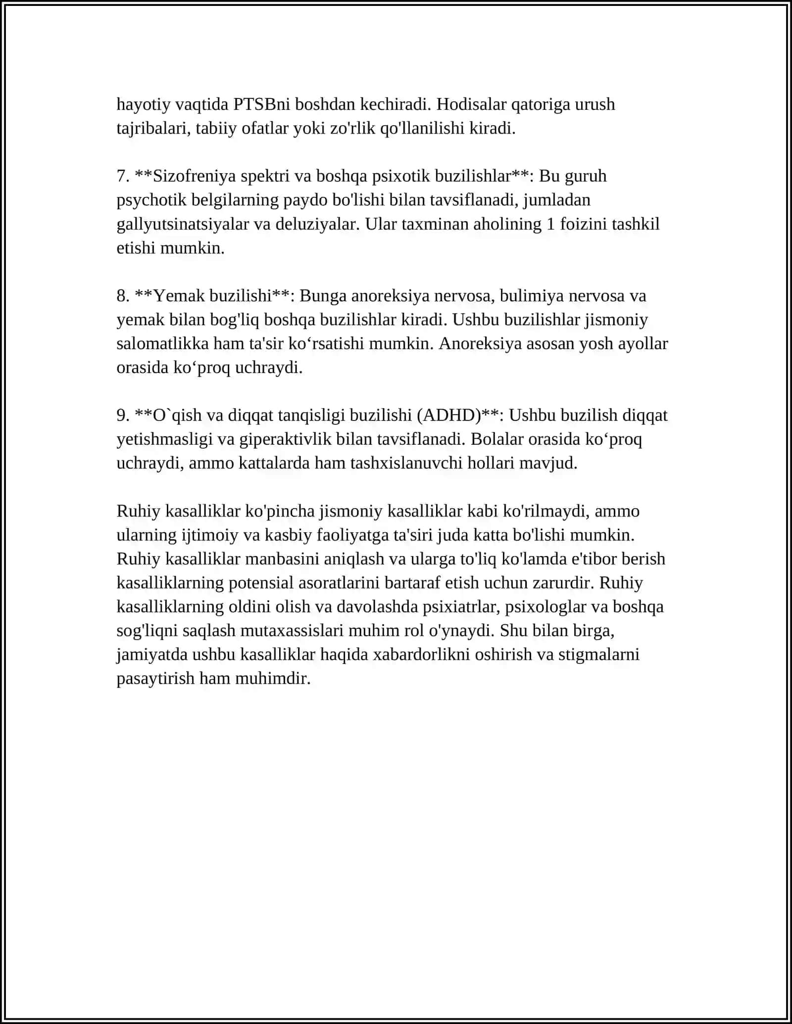 RUHIY BEMORLARGA AMBULATORIYA VA KASALXONA SHAROITIDA MUNOSABATDA BÖLISH PISIXOLOGYASI 4
