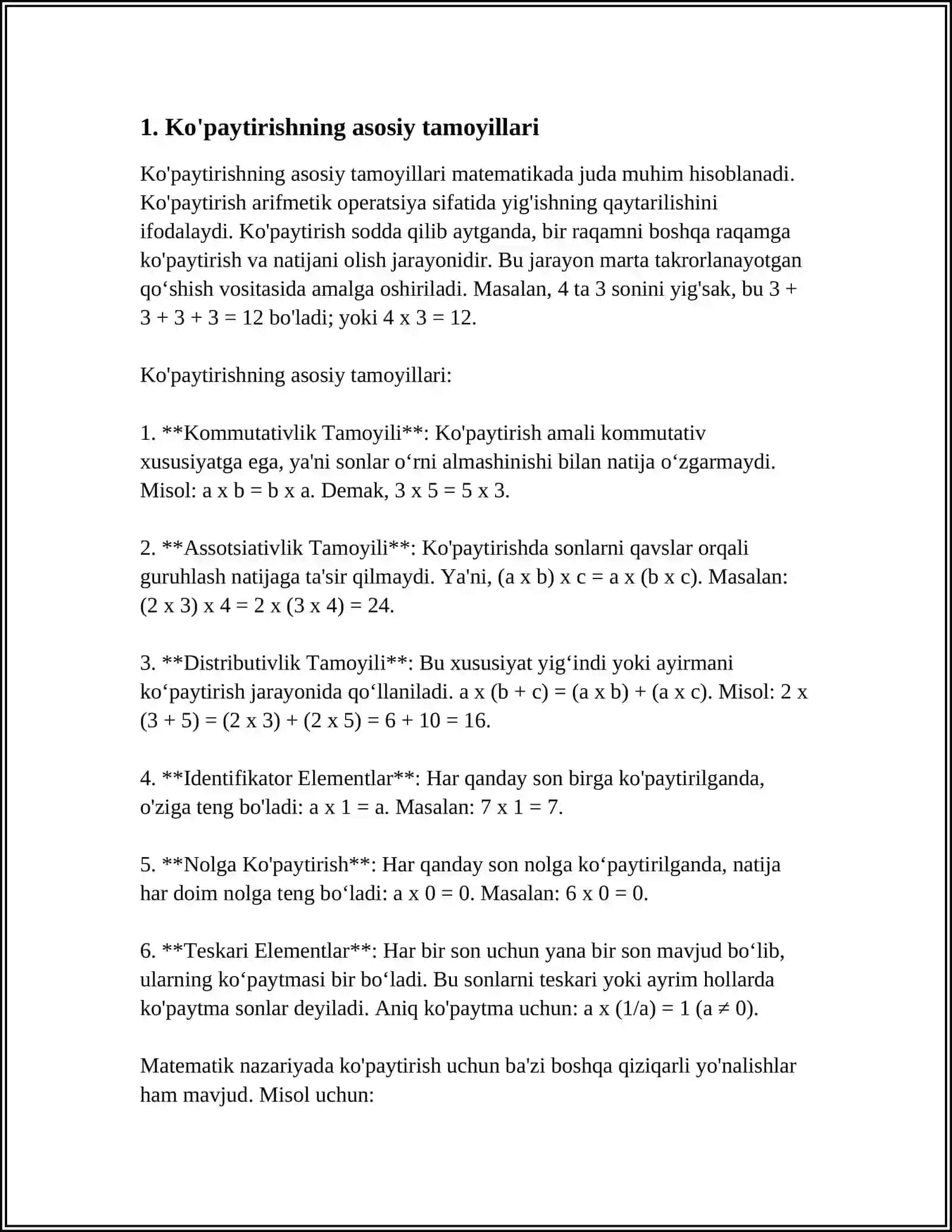 ERUVCHANLIK KO'PAYTMASI MAVZUSIGA DOIR MASALALAR YECHISH METODIKASI 4