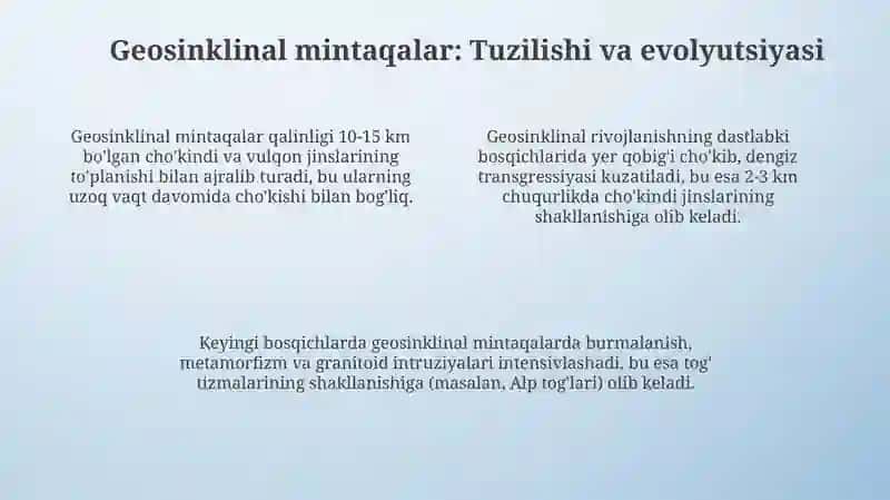 Rift zonalari va geosinklinal mintaqalarning o'zaro aloqasi va geologik ahamiyati 4