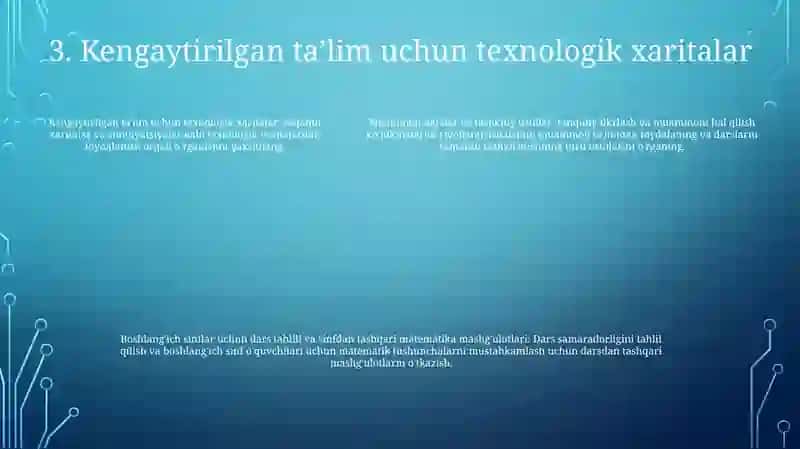 Dars Mazmuni, Texnologik Xaritalar Tuzish 4