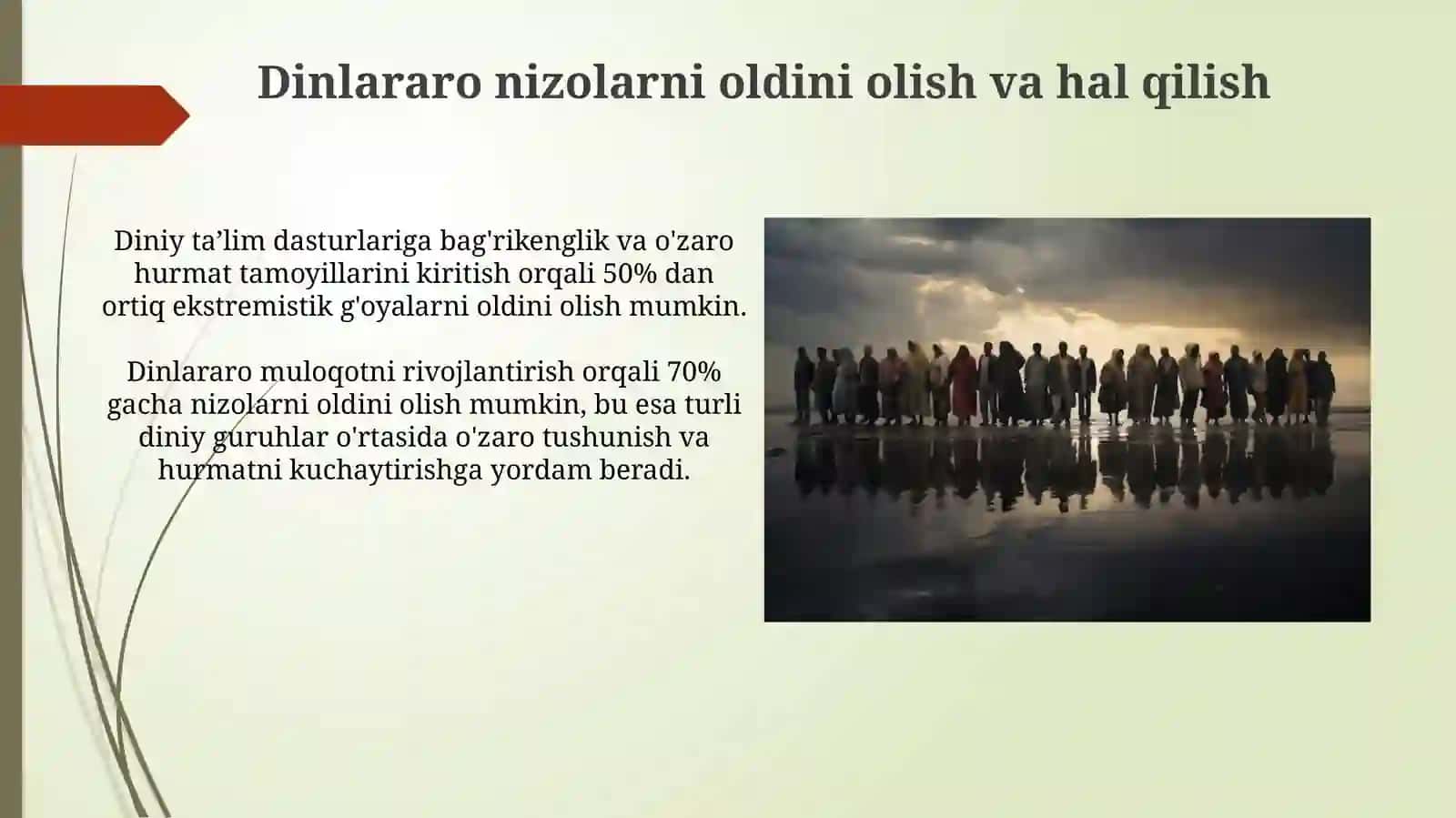 Diniy plyuralizm,diniy telerandlik, bagʻrikenglik jamiyat hayotidagi oʻrni 4