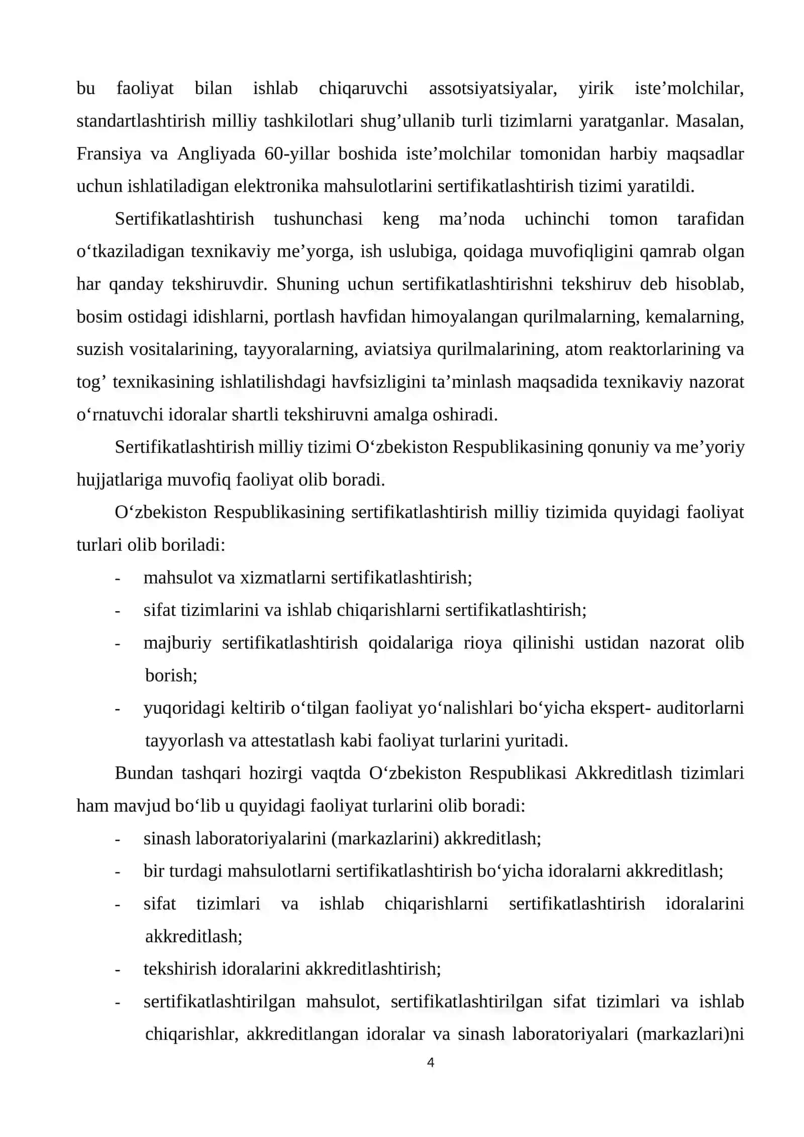 Tamaki mahsulotlarini sertifikatlashtirish tartibini ishlab chiqish 4