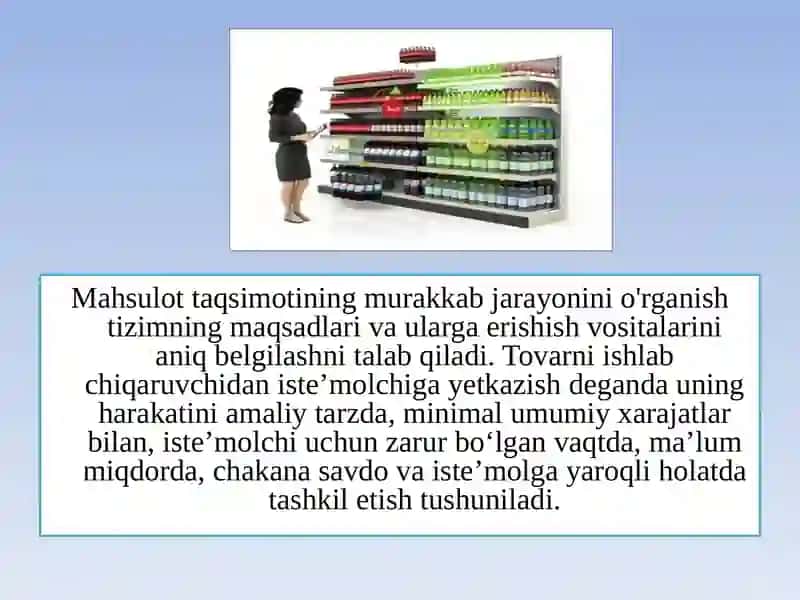 TOVAR O‘TKAZUVCHI BO‘G‘INLAR, MUOMALA SOHASI VA UNING TASHKILIY SHAKLLARI 4