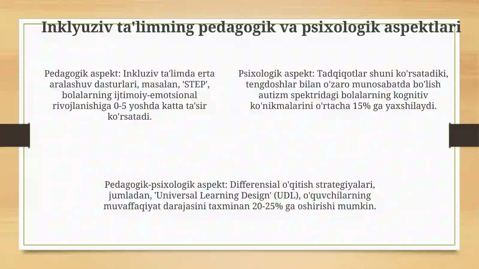 Turli yo'nalishdagi ilmiy tadqiqotlarda inkluziv ta‘lim muammolarini o‘rganish 4