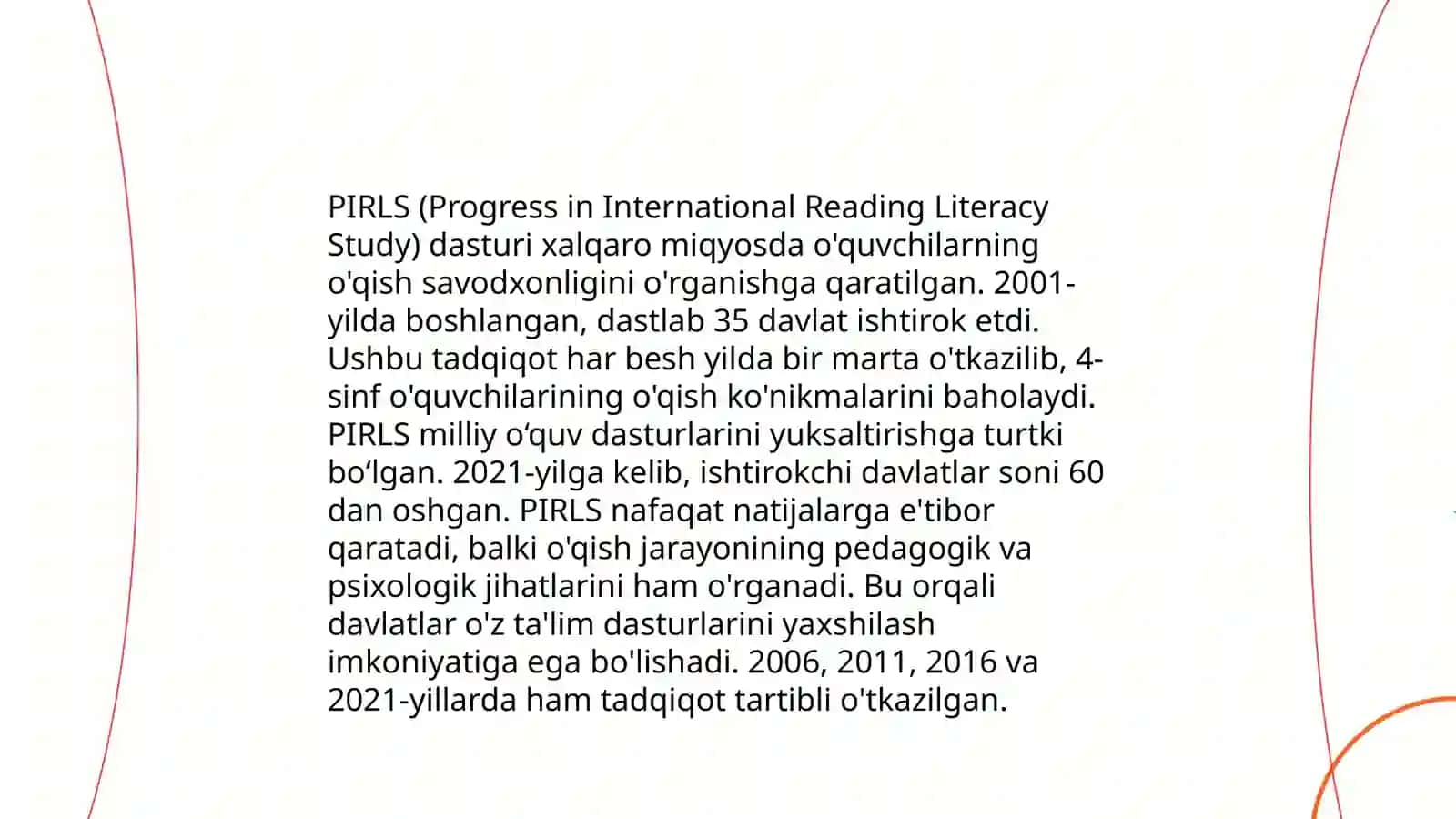 PIRLS xalqaro baholash dasturi 4