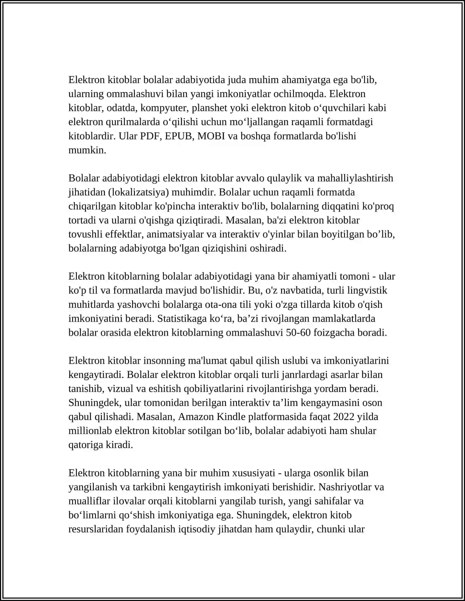 BOLALARNI BADDIY ADABIYOT BILAN TANISHTIRISHDA AXBOROT TEHNOLOGIYADAN FOYDALANISH 4